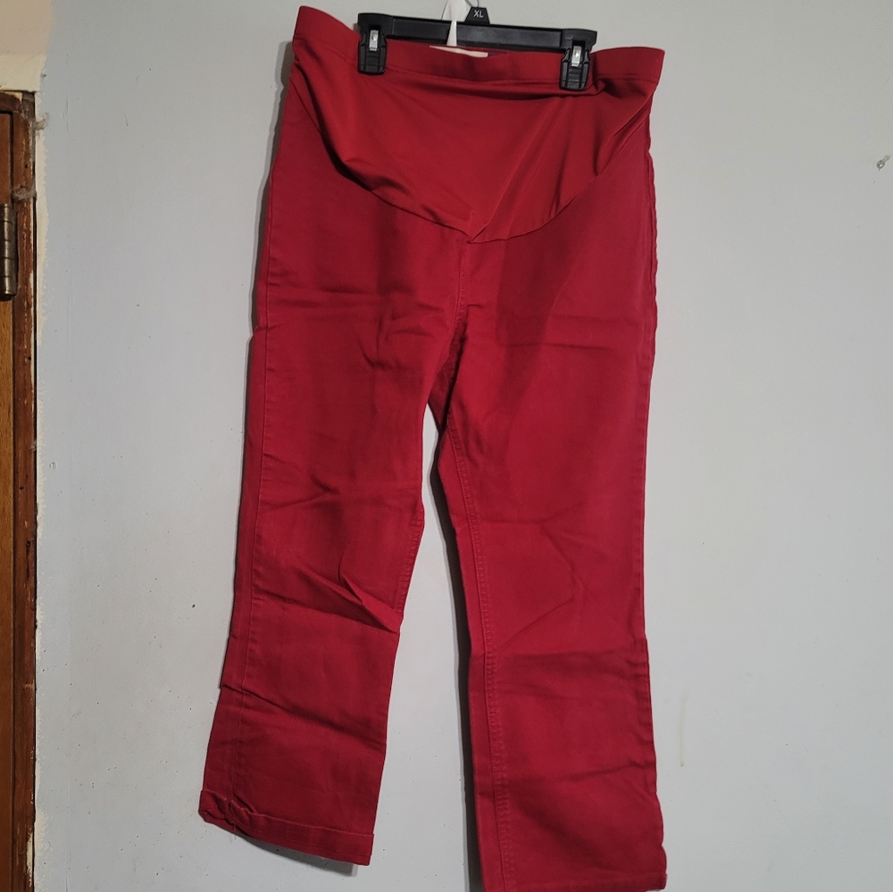 Gap Maternity Jeans Red Bootcut Size Small‎ Holidays Western Pregnancy Sz S